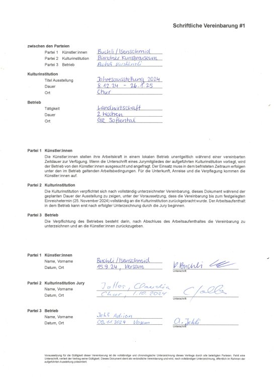 Schriftlicher Vertrag