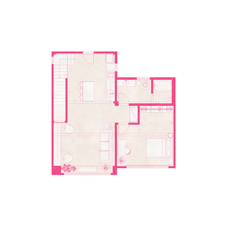 Architektonischer Plan einer Wohnung EG