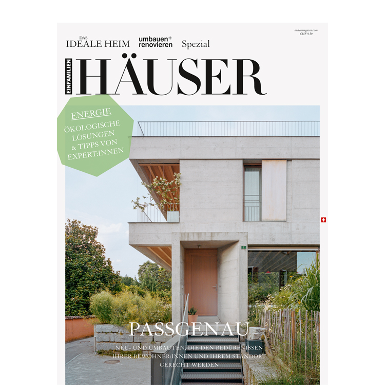 Zeitschriftencover Einfamilienhäuser mit dem Eingang eines Einfamilienhauses