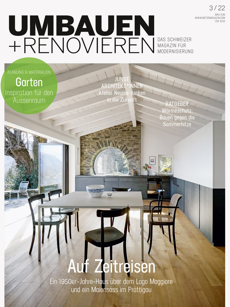 Titelbild Umbauen+Renovieren Ausgabe 3/22 mit dem Titel Zeitreisen