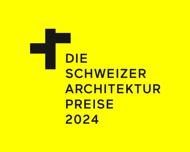 Logo Die Schweizer Architekturpreise auf gelbem Grund