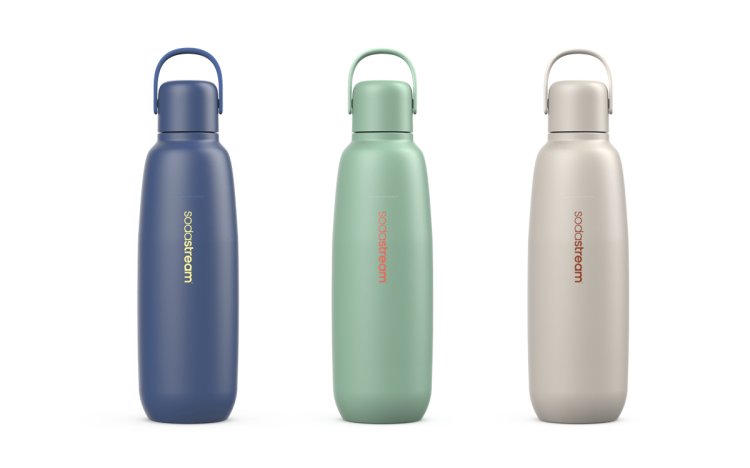 Refill-Flaschen in Blau, Grün und Beige