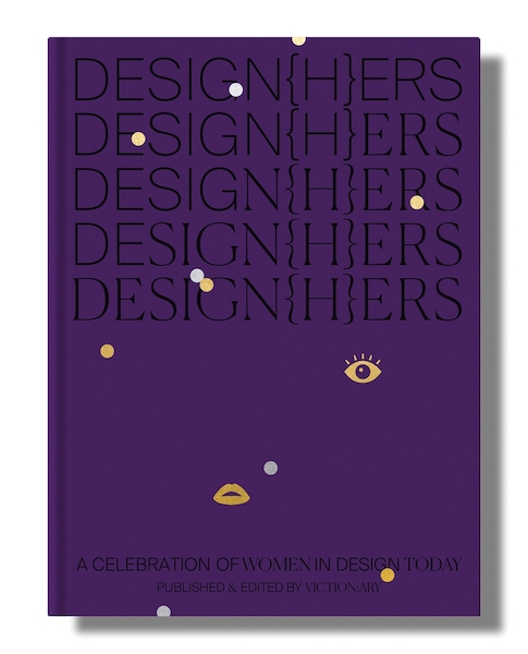 Violettes Cover mit goldenen Akzenten des Buchs Design(h)ers.