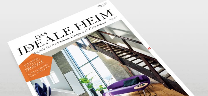 Das Ideale Heim Heft schräg auf grauer Oberfläche